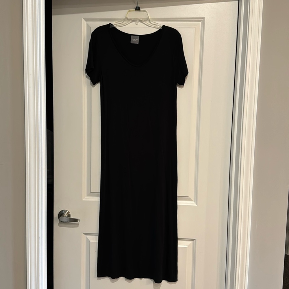 Olive Rae - Black V-Neck Dress with Side Slit